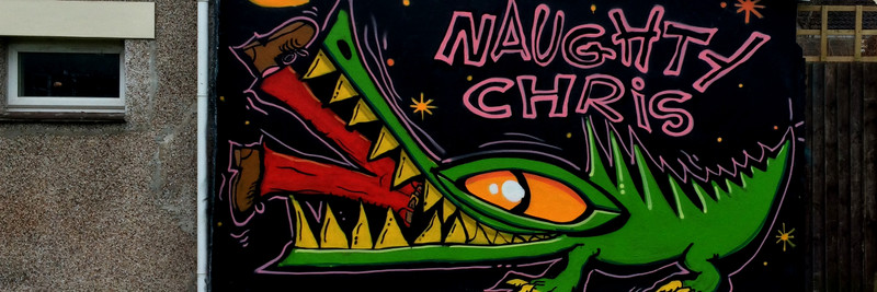 graffitti showing the text naughty chris